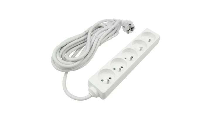 Przedłużacz 5 gniazd 5m z/u 3x1.5mm2 BIAŁY