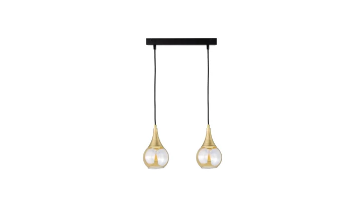 Lampa wisząca nowoczesna 2xE27 LACRIMA HONEY/GOLD