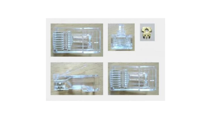 Wtyk modularny RJ-45 8p8c kat.6 przelotowy na okrągły przewód AWG23/24 /opak = 100szt/