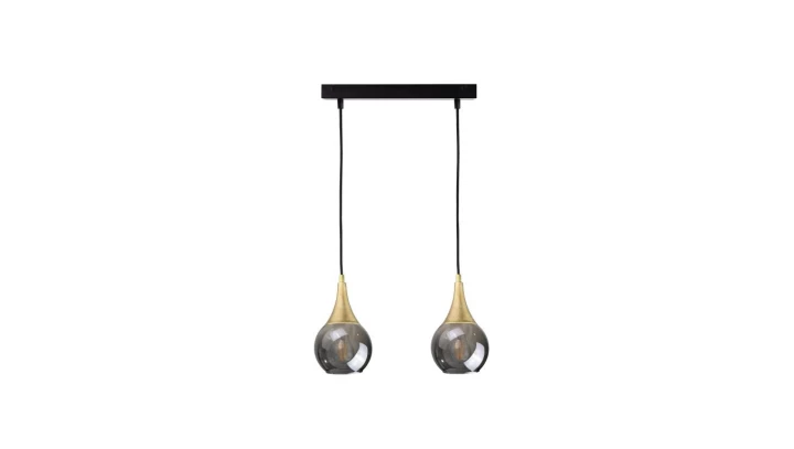 Lampa wisząca nowoczesna 2xE27 LACRIMA SMOKY/GOLD