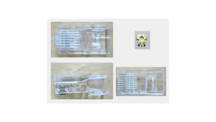 Wtyk modularny RJ-45 8p8c kat.5e przelotowy na okrągły przewód AWG24/26 /opak = 100szt/