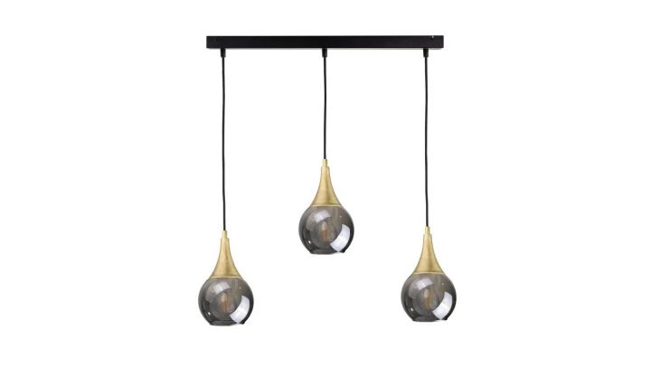 Lampa wisząca nowoczesna 3xE27 LACRIMA SMOKY/GOLD