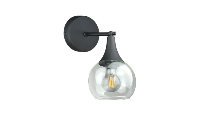 Kinkiet nowoczesny 1xE27 STAR CLEAR BLACK