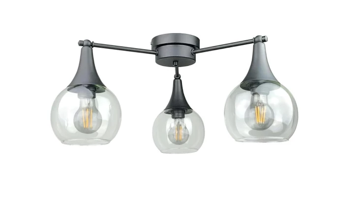 Lampa sufitowa 3xE27 STAR CLEAR BLACK