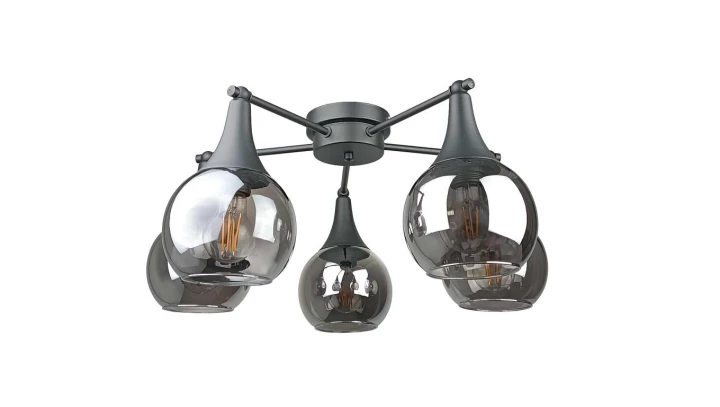Lampa sufitowa 5xE27 STAR SMOKY BLACK
