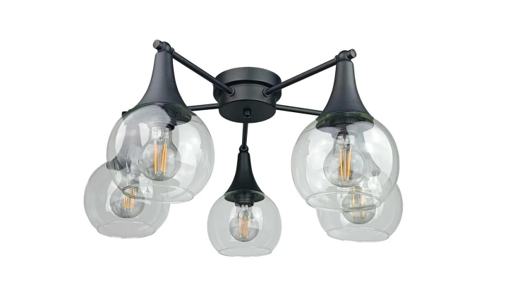 Lampa sufitowa nowoczesna 5xE27 STAR CLEAR BLACK