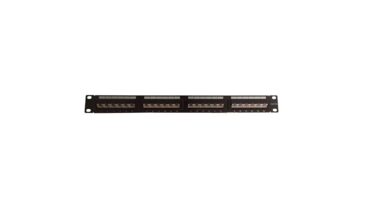 Patchpanel 24xRJ45 UTP kat.5e 19cali 1U 45 stopni