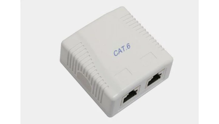 Gniazdo modularne natynkowe 2xRJ-45 kat.6 8p8c złącze Krone