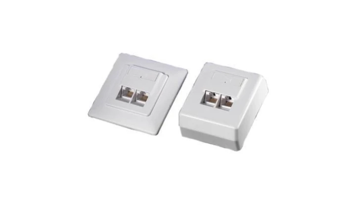 Gniazdo modularne podtynkowe 2xRJ-45 8p8c Krone
