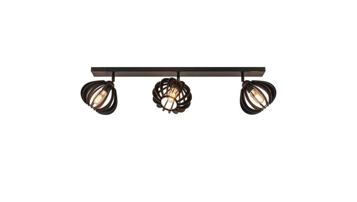 Lampa sufitowa drewno 3xE27 NORA BLACK