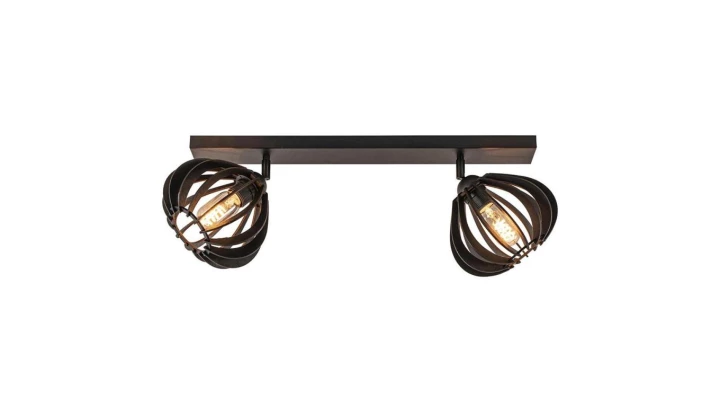 Lampa sufitowa drewno 2xE27 NORA BLACK