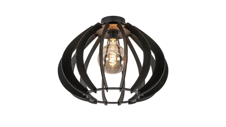 Lampa sufitowa drewno 1xE27 NORA BLACK