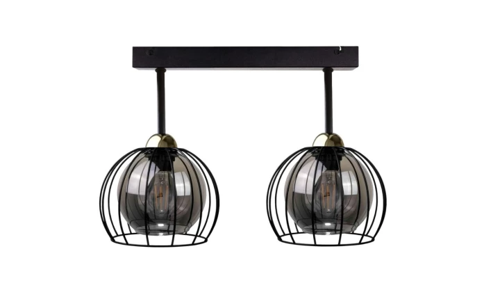 Lampa sufitowa nowoczesna loftowa 2xE27 SOLO BLACK/GOLD