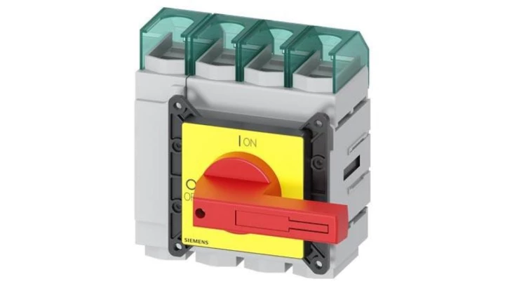Rozłącznik główny/awaryjny 3P+N 160A 75kW AC23A 400V montaż tablicowy pokrętło żółto-czerwone piórkowe 4 otwory 3LD2305-1TL13