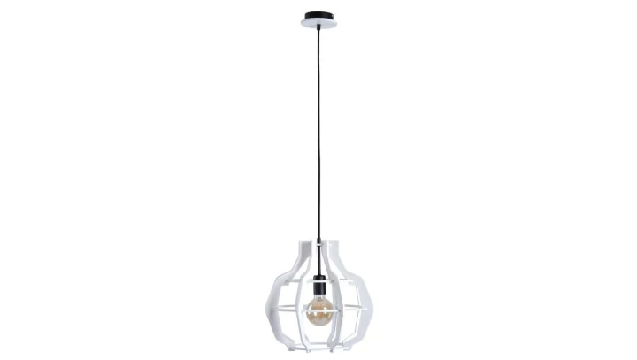 Lampa wisząca nowoczesna drewno 1xE27 BENTO WHITE