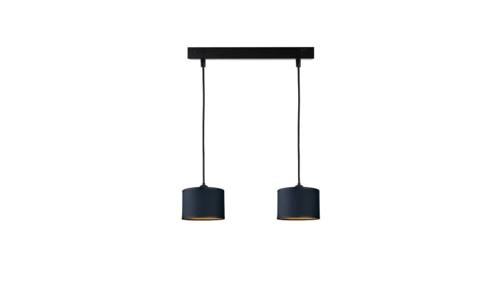 Lampa wisząca nowoczesna abażur 2xE27 FLOW BLACK