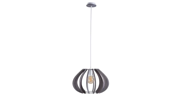 Lampa wisząca nowoczesna drewno 1xE27 NORA GREY