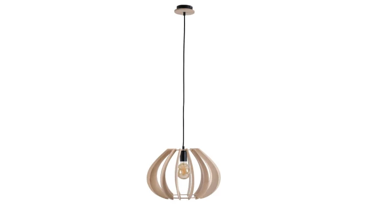 Lampa wisząca nowoczesna drewno 1xE27 NORA NATURAL