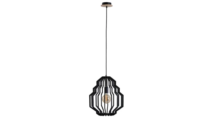 Lampa wisząca nowoczesna drewno 1xE27 RUFO BLACK