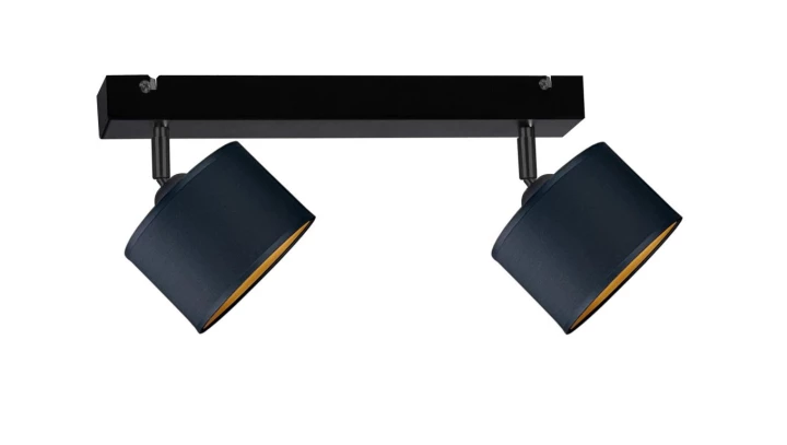 Spot nowoczesny abażur 2xE27 FLOW BLACK