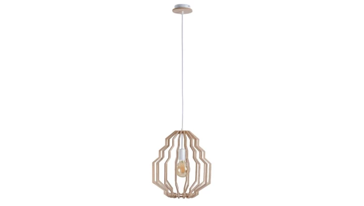 Lampa wisząca nowoczesna drewno 1xE27 RUFO NATURAL