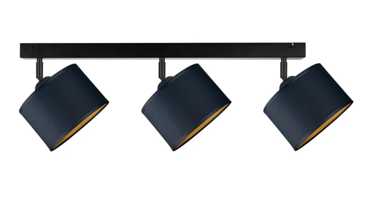 Spot nowoczesny abażur 3xE27 FLOW BLACK