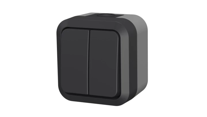 Łącznik świecznikowy podwójny natynkowy Aqua Pro IP55 szary / 60323