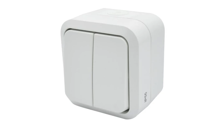 Łącznik świecznikowy podwójny natynkowy Aqua Pro IP55 biały / 60223