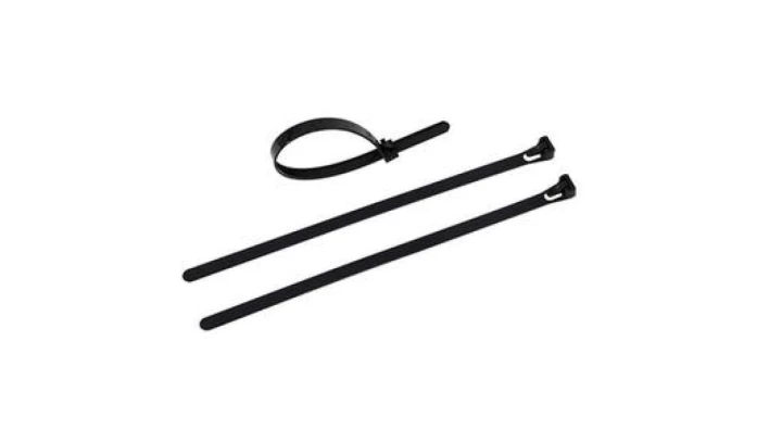 Opaska taśma trytytka zaciskowa kablowa wielokrotnego użytku 200x7,6mm, czarna, 25szt / 28305