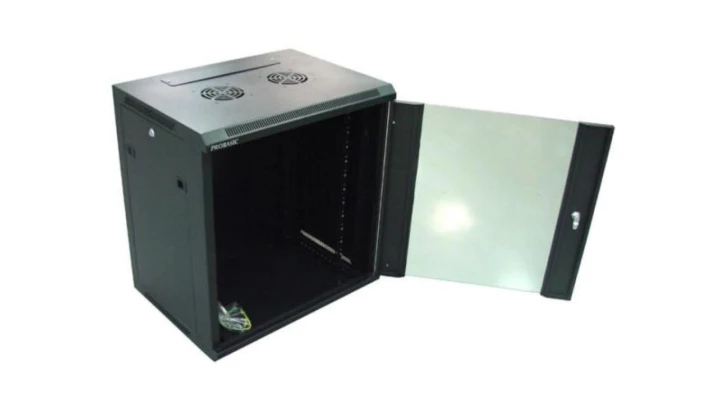 Szafa 19i039/br wisząca ZETA 12U 600x450 RAL9004 szkło d