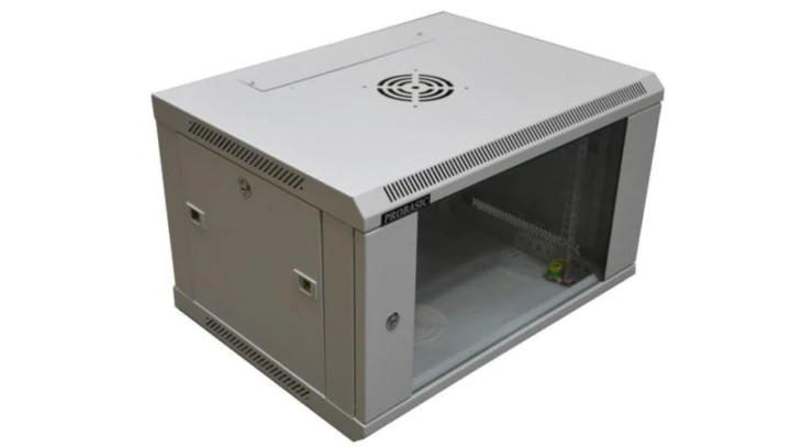 Szafa 19i039/br wisząca ZETA 6U 600x450 RAL7035 szkłod