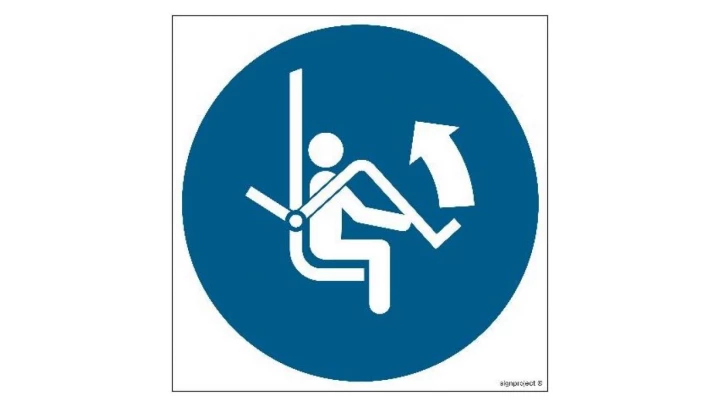 ZNAK - GJ034 Otwórz zabezpieczenie wyciągu krzesełkowego 35 x 35 cm KS - Folia podłogowa foto.