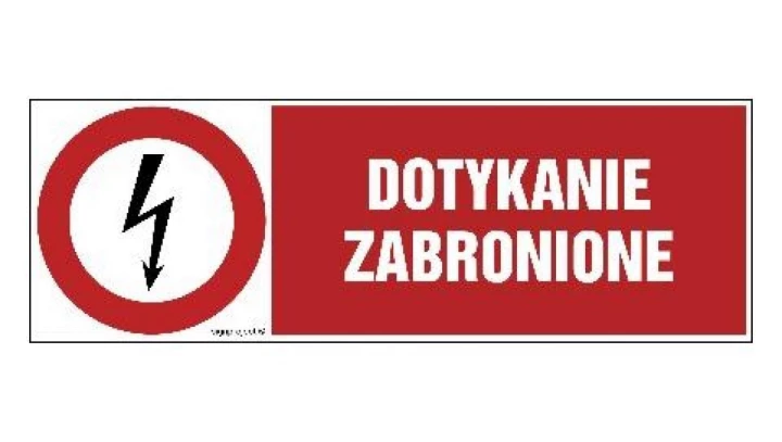 ZNAK - HD008 Nie dotykać 20 x 6,7 cm FN - Folia samoprzylepna