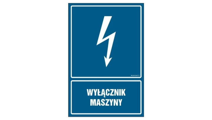 ZNAK - HG051 Wyłącznik maszyny 30 x 45 cm FN - Folia samoprzylepna