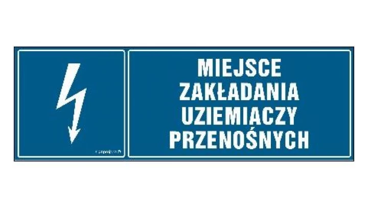 ZNAK - HH044 Miejsce zakładania uziemiaczy przenośnych 20 x 6,7 cm PN - Płyta 1mm