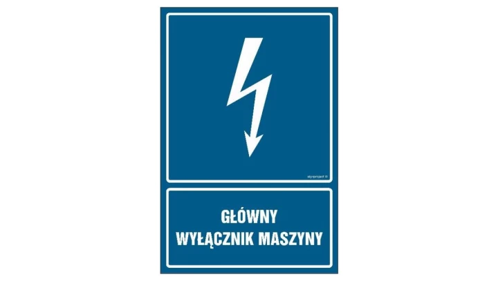 ZNAK - HG051 Wyłącznik maszyny 70 x 105 cm PN - Płyta 1mm