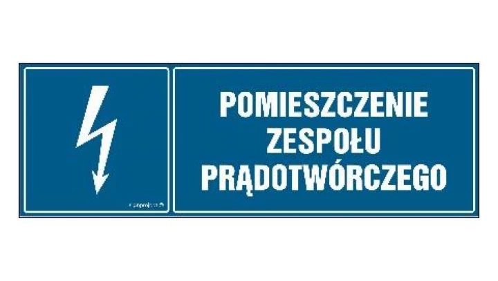 ZNAK - HH048 Pomieszczenie zespołu prądotwórczego 15 x 5 cm PN - Płyta 1mm