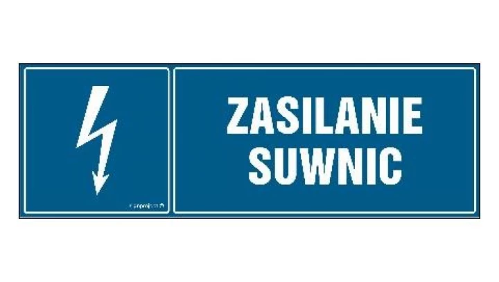 ZNAK - HH045 Zasilanie suwnic 15 x 5 cm PN - Płyta 1mm