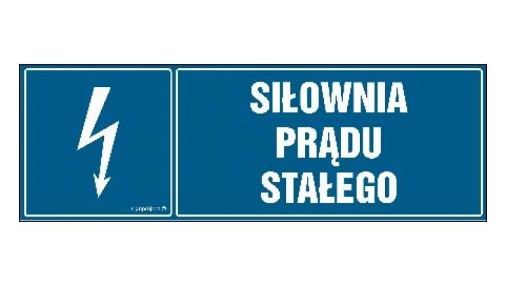 ZNAK - HH049 Siłownia prądu stałego 45 x 15 cm FN - Folia samoprzylepna