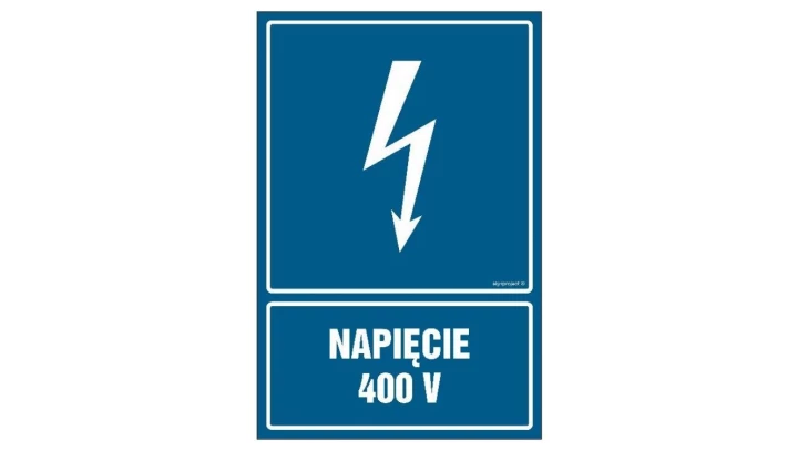 ZNAK - HG059 Napięcie 400 V - opakowanie 10 sztuk 5 x 7,5 cm PN - Płyta 1mm