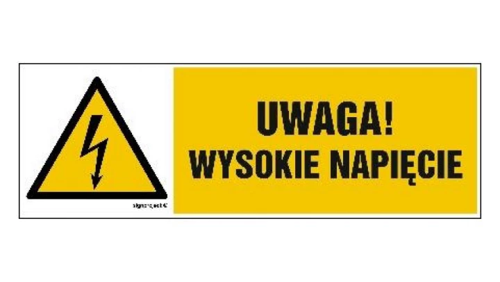 ZNAK - HB015 Niebezpieczne napięcie dotykowe 45 x 15 cm PN - Płyta 1mm