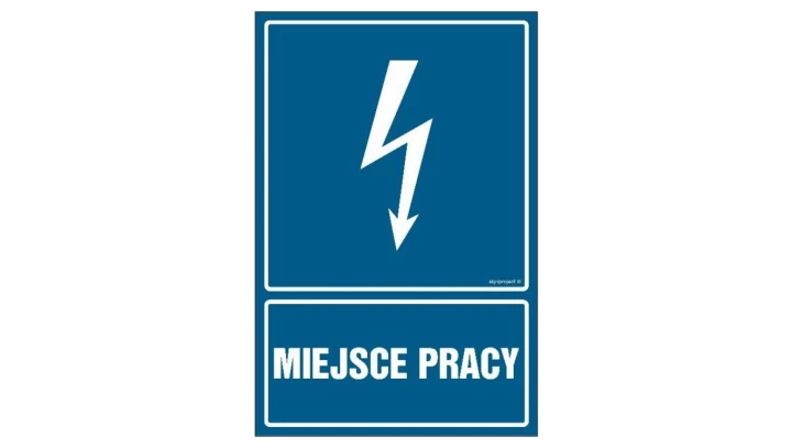 ZNAK - HG001 Miejsce pracy 15 x 22,5 cm FN - Folia samoprzylepna