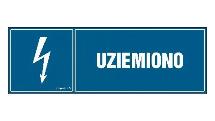 ZNAK - HH003 Uziemiono 30 x 10 cm PN - Płyta 1mm