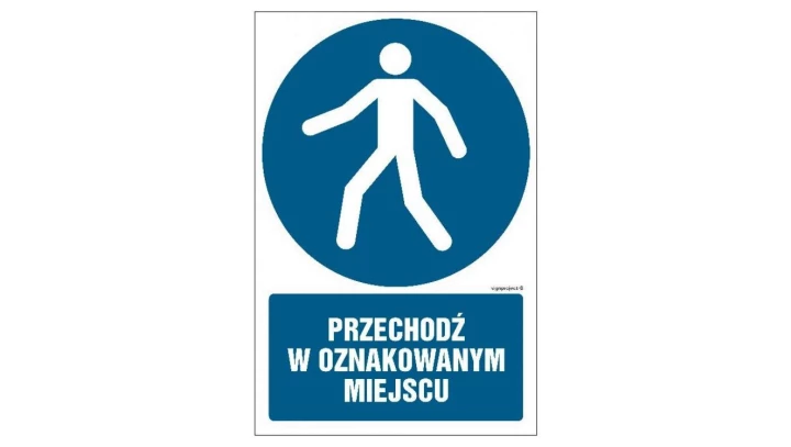 ZNAK - GL050 Przechodź w oznakowanym miejscu 50 x 75 cm TS - Płyta TD foto.