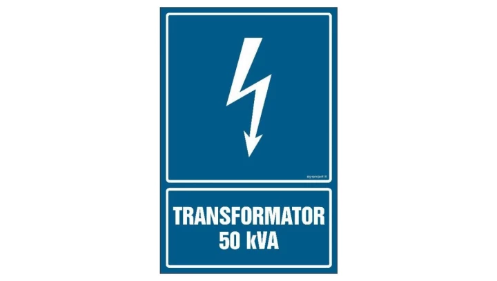 ZNAK - HG038 Transformator 50 kVA 30 x 45 cm FN - Folia samoprzylepna