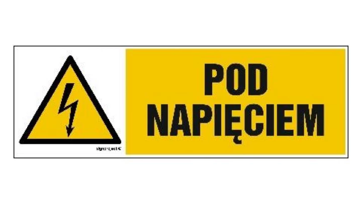 ZNAK - HB008 Pod napięciem 30 x 10 cm PN - Płyta 1mm