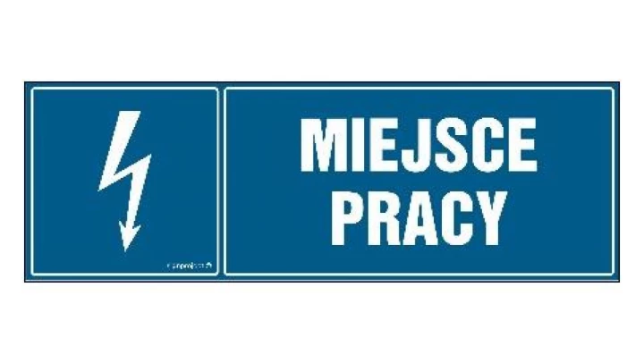 ZNAK - HH001 Miejsce pracy 20 x 6,7 cm PN - Płyta 1mm