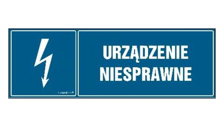 ZNAK - HH017 Dopuszczono do użytku 45 x 15 cm PN - Płyta 1mm