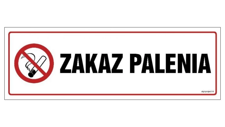ZNAK - NC013 Zakaz palenia 30 x 10 cm PN - Płyta 1mm