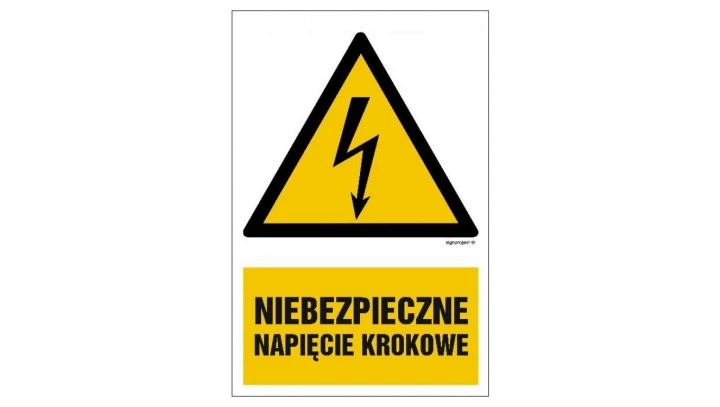 ZNAK - HA013 Niebezpieczeństwo porażenia prądem indukowanym 70 x 105 cm PN - Płyta 1mm
